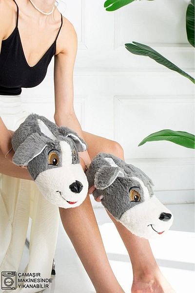 STOCON Unisex Dog Figured Home Boots No Sound Αντιολισθητική σόλα Παντόφλες για το σπίτι