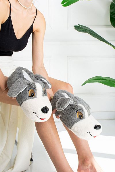 STOCON Unisex Dog Figured Home Boots No Sound Αντιολισθητική σόλα Παντόφλες για το σπίτι