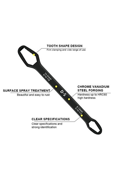 Egonex مفتاح عزم الدوران العالمي متعدد الأغراض مزدوج الرأس مفتاح توركس 8-13 مللي متر/14-22 مللي متر