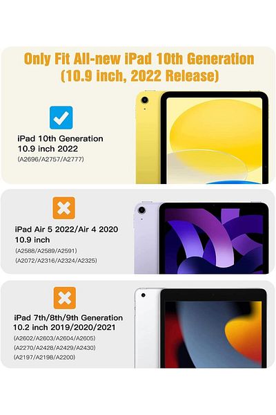 UnDePlus iPad 10Generation 10.9 Compatible Case Pu Leather Smart Stand Case A2696 A2757 A2777 (NOT AIR)