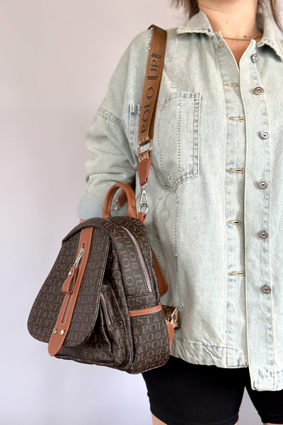 Just Polo Medium Size Daily Crossbody and Backpack Women's Bag 2177 Kahvetaba