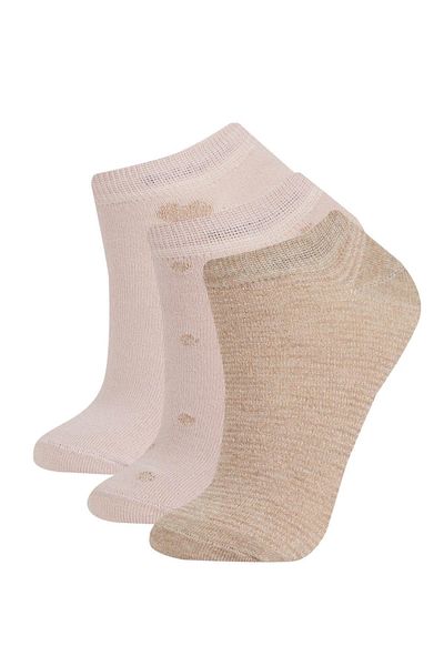 DeFacto Women's 3-Piece Cotton Booties Socks