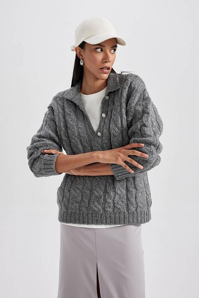 DeFacto Svetr Polo B3020ax23wn s uvolněným střihem Polo Neck