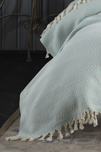 Lux Touch Azure Mint Μονό Πικέ 145 Χ 200 εκ. Κρεβάτι Πολυθρόνα Καναπές Κάλυμμα Πολυθρόνας Βαμβακερό Φουντωτό