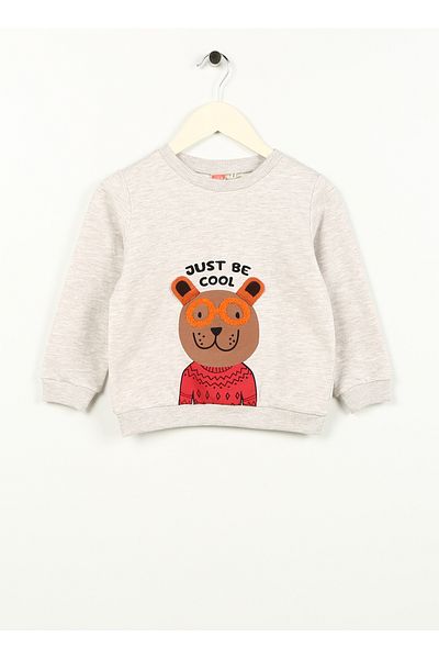 Koton Printed Men's Beige Sweatshirt 4WMB10188TK - Toddler