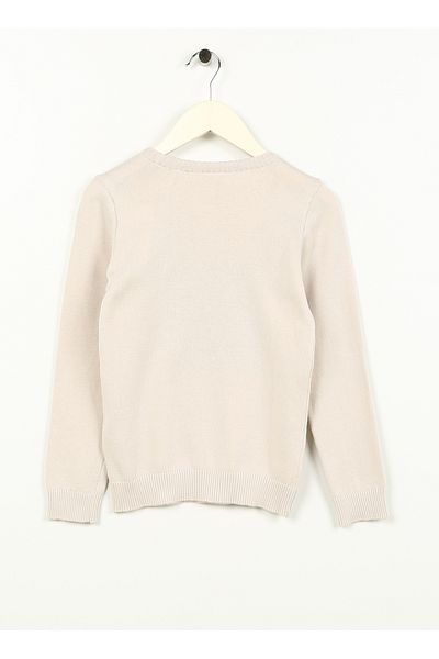 U.S. Polo Assn. Πόλο Ασν. Ανδρικό πουλόβερ Crew Neck Slim Fit Cream FAVOKIDS