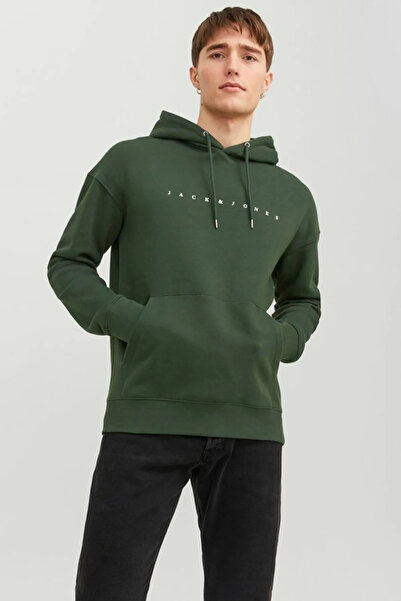 Jack & Jones سويت شيرت جاك آند جونز للرجال Jjestar كاكي/كاكي 13W42ESTAR