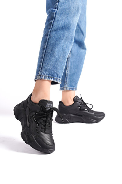 Moda Değirmeni Μαύρο Γυναικείο Sneaker BG1172-101-0004