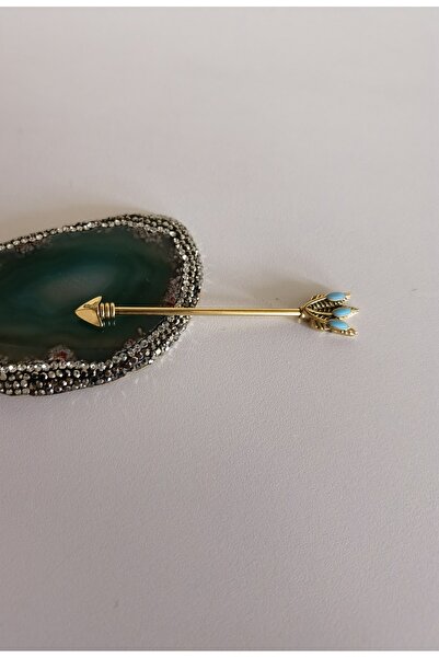 Bylin Cerrahi Çelik Minik Mavi Detaylı Ok Köprü Piercing - Bar Uzunluğu 36 Mm - 1 Adet