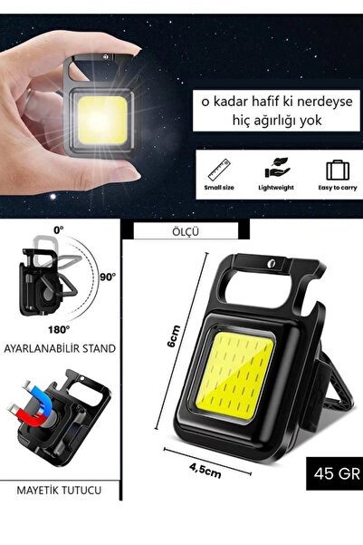 kamp dükkanı 30 Ledli Şarj Edilebilir Manyetik Anahtarlık Çok Amaçlı Pratik K...