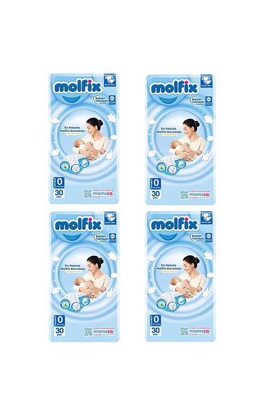 Molfix Size 0 Premature Baby Diapers 30 pcs 4 PCS