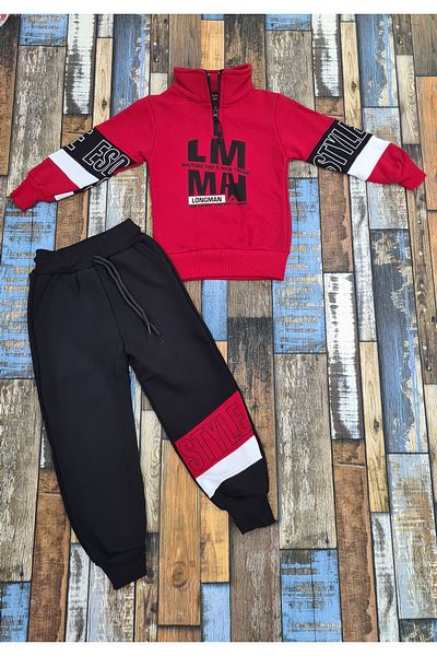Esterella LM boy's sweatshirt-pants top-bottom set / 3 thread boy's high collar tracksuit suit