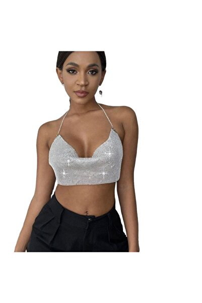 VS ACCESSORY Kristal Taşlı Parti Plaj Bluz