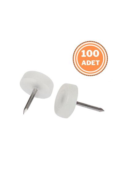 EYM 100 Adet Çivili Pabuç Poligrit Beyaz Mobilya Zemin Koruyucu
