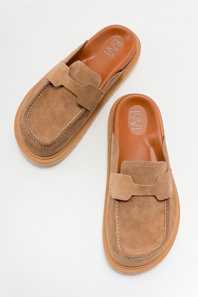 LuviShoes Γυναικείες παντόφλες LAVEN Soil Suede από γνήσιο δέρμα