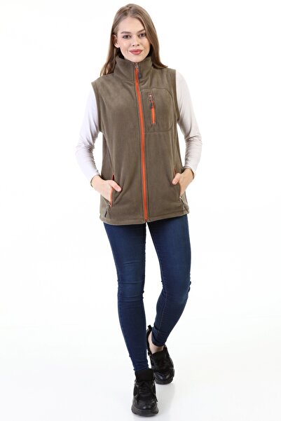 GENIUS STORE Store Women's Fleece Vest Full Zipper Outdoor Sports Vest 3 Pockets