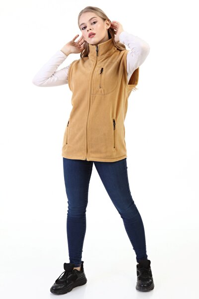 GENIUS STORE Store Women's Fleece Vest Full Zipper Outdoor Sports Vest 3 Pockets