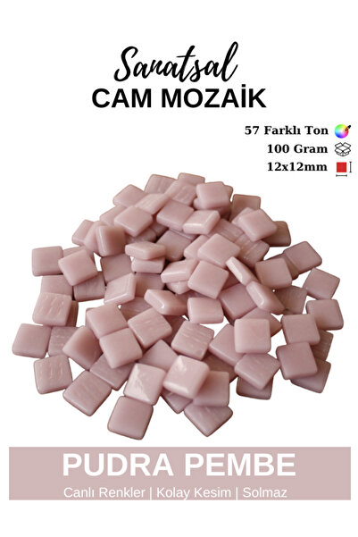 Sanatsal Mozaik 12x12mm Sanatsal Cam Mozaik Taşı (100GR)