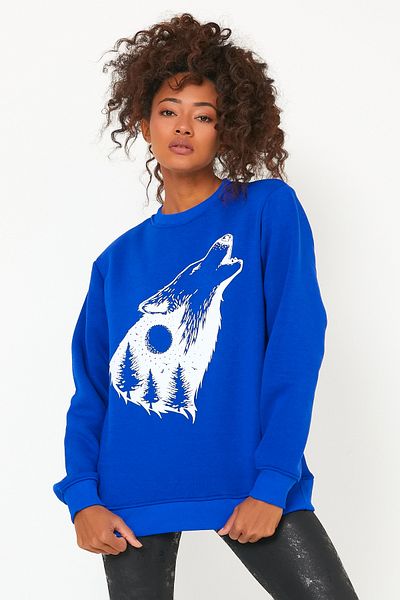 GENIUS STORE Dámska mikina Store s oversize outdoorovou mikinou s fleecovou potlačou