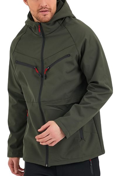GENIUS STORE Κατάστημα ανδρικό Fleece Inside Water and Αντιανεμικό Αθλητικό Παλτό Softshell 4 τσέπες για εξωτερικό χώρο