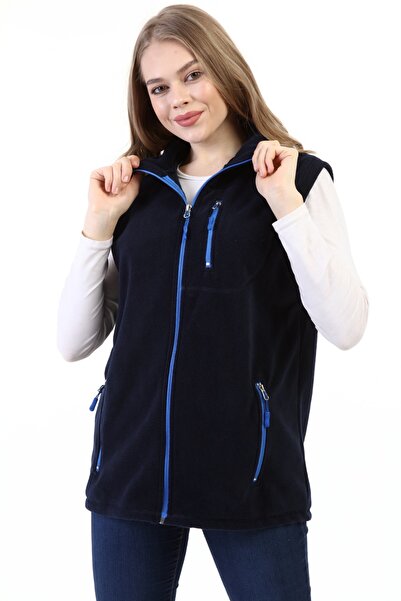 GENIUS STORE Κατάστημα Γυναικείο Φλις Γιλέκο Πλήρες Φερμουάρ Αθλητικό Γιλέκο εξωτερικού χώρου με 3 τσέπες