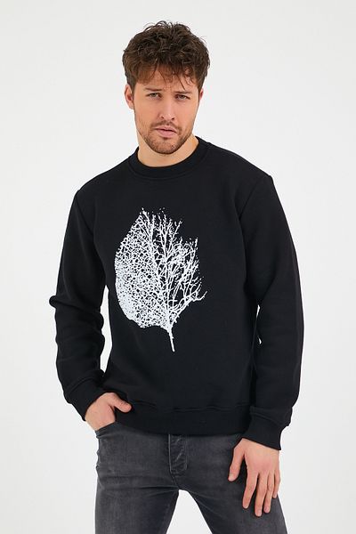 GENIUS STORE Store Bedrucktes Herren-Sweatshirt mit Fleece-Innenseite, Outdoor-Sweatshirt mit normaler Passform