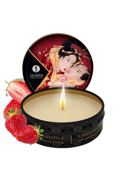 Shunga Mini Massage Candle Strawberry Masaj Mumu 30ML