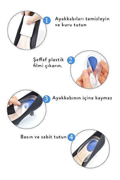 obrigado 2'Lİ Silikon Topuk Dikeni Koruyucu Tabanlık Ağrı Önleyici Tabanlık (SAĞ,SOL)