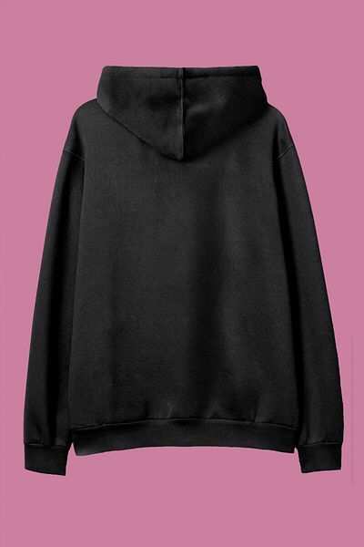 Pisa Art Φούτερ με κουκούλα Unisex Oversize Μαύρο K-pop Σχέδιο με στάμπα
