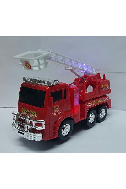 Brother Toys Pilli Işıklı Sirenli Oyuncak Itfaiye Arabası Vinç Hareketli Çarpınca Yön Değiştiren Araba