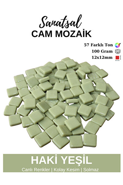 Sanatsal Mozaik 12x12mm Sanatsal Cam Mozaik Taşı (100GR)
