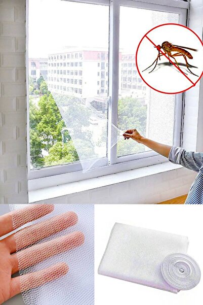 MOBEE Kesilebilir Pencere Sinekliği Cırt Bantlı Yapışkanlı
