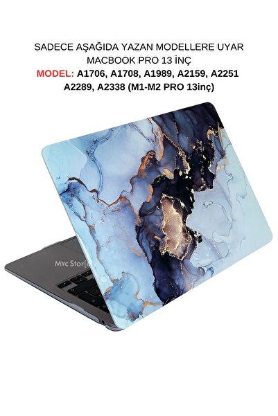 Mcstorey Macbook Pro M1-m2 Kılıf 13inç A2338 A1706-08 A1989 2159 2251 A2289 Ile Uyumlu Marble14nl