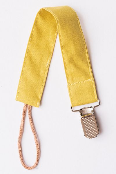 MyVera Mustard - Cinnamon Pacifier Strap Set - Pacifier Chain Set of 2 - 100% Cotton Fabric