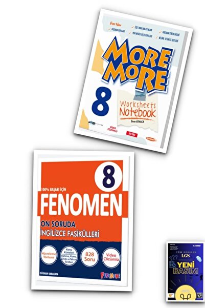 Fenomen Yayıncılık 8.Sınıf More & More Worksheets Notebook + Fenomen 1.Dönem 10 Soruda İngilizce Fasikülleri (4 Fasikü