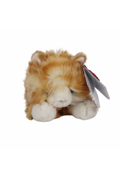 Sunman 25 cm Yellow White Cat Plush Lying