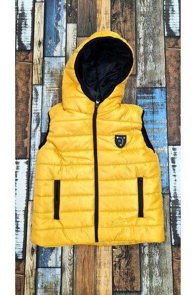 Esterella hooded boy puffer vest/children puffer vest/children puffer vest with zipper pocket
