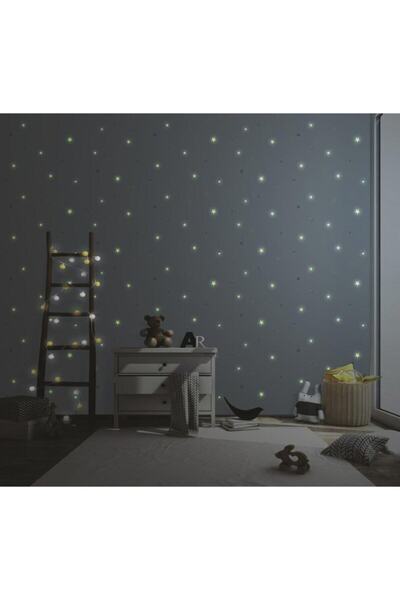 Adawall ADAKIDS 8913 Gece Fosforlu Parlayan Yıldızlar Desenli Duvar Kağıdı 10,6m2