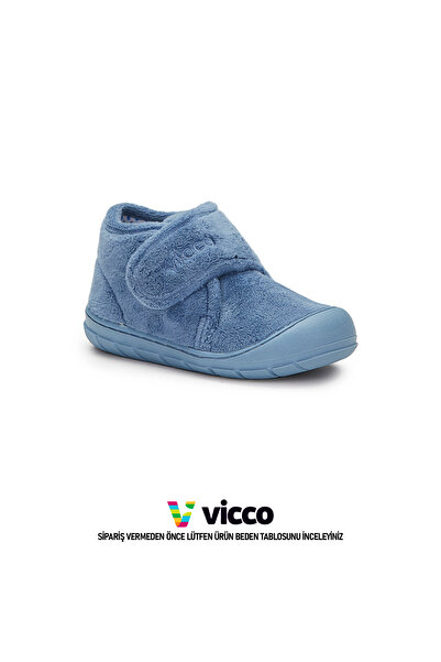 Vicco Color Model Rahat Kalıp Unisex İlk Adım Bebek ve Çocuk Ev Ayakkabısı Kot Panduf