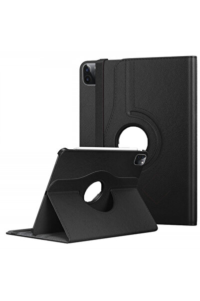 UnDePlus Apple Ipad Pro 12.9 3. 4. 5. 6. Nesil Kılıf 360 Dönebilen Standlı Case 2018 - 2022 Siyah