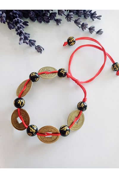 PİRAMİGO Feng Shui Chinese Luck Money and Mudra Written Luck Bracelet Reiki Energy