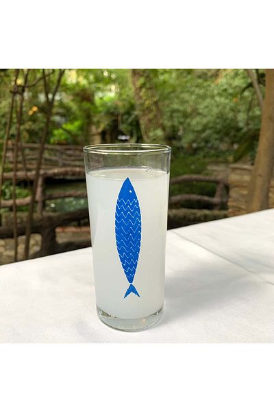 The Lucid Lab a Fish / Fish Printed Pasabahce Rakı Glass