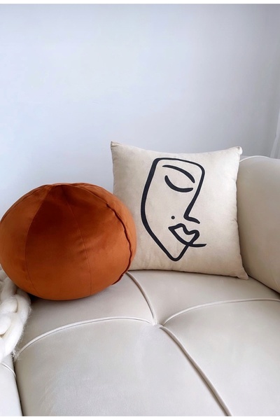 MADREPERLA DESİGN غطاء وسادة مزخرف على شكل وجه