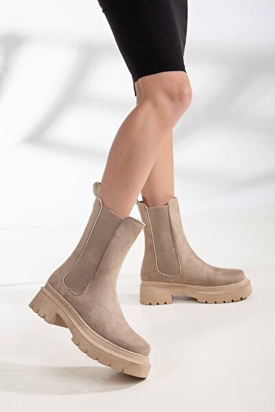 DARUGA Kadın Kalın Tabanlı Lastikli Çekme Bot