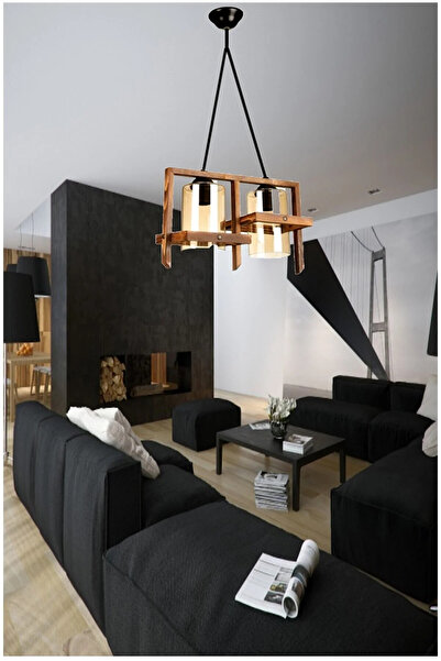 Evimdesign Country Lux Doğal Ahşap 2 li Avize