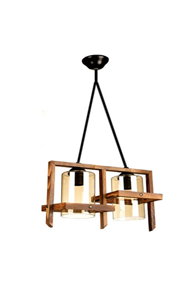 Evimdesign Country Lux Doğal Ahşap 2 li Avize