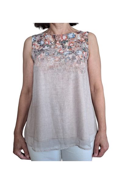 Sateen Women's Blouse Patterned Sleeveless