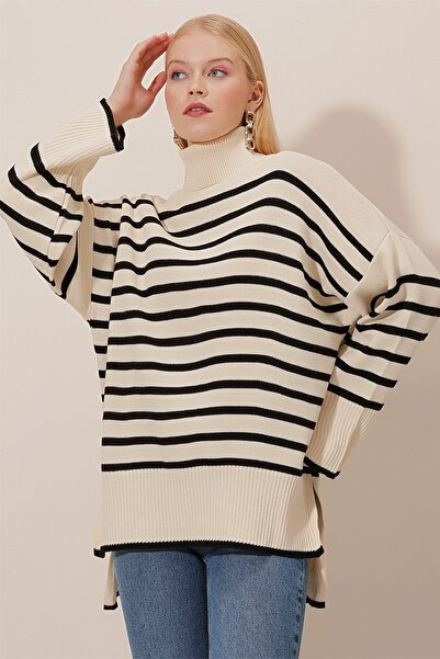 HAKKE Pulover de damă din tricotaje cu dungi late