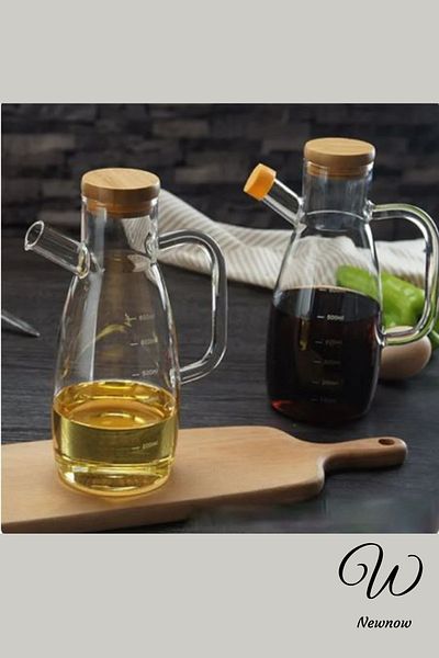 NEWNOW Master Chef 1000 ml Borosilicate Glass Oil Pot Oil Vinegar Bowl