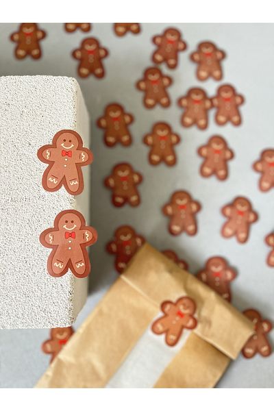 Meyofficial Adhesive stickers with cookie man 30pcs